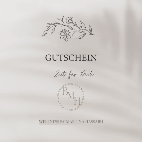 Vorderseite (1) Geschenkgutschein für Wellness BMH
